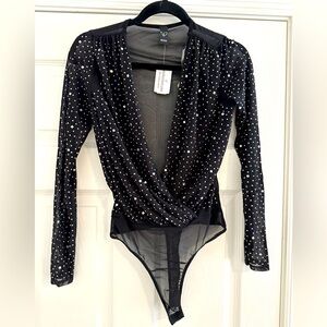 NWT Sparkly sheer body suit